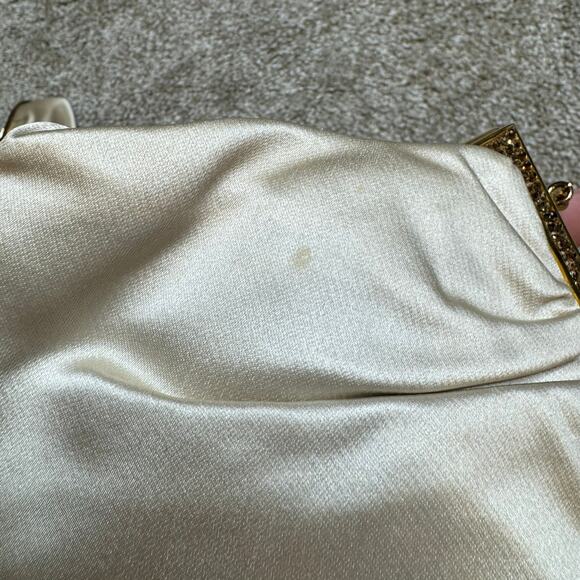 Judith Leiber Satin & Swarovski Crystal Clutch Crossbody Evening Bag - Picture 5 of 7
